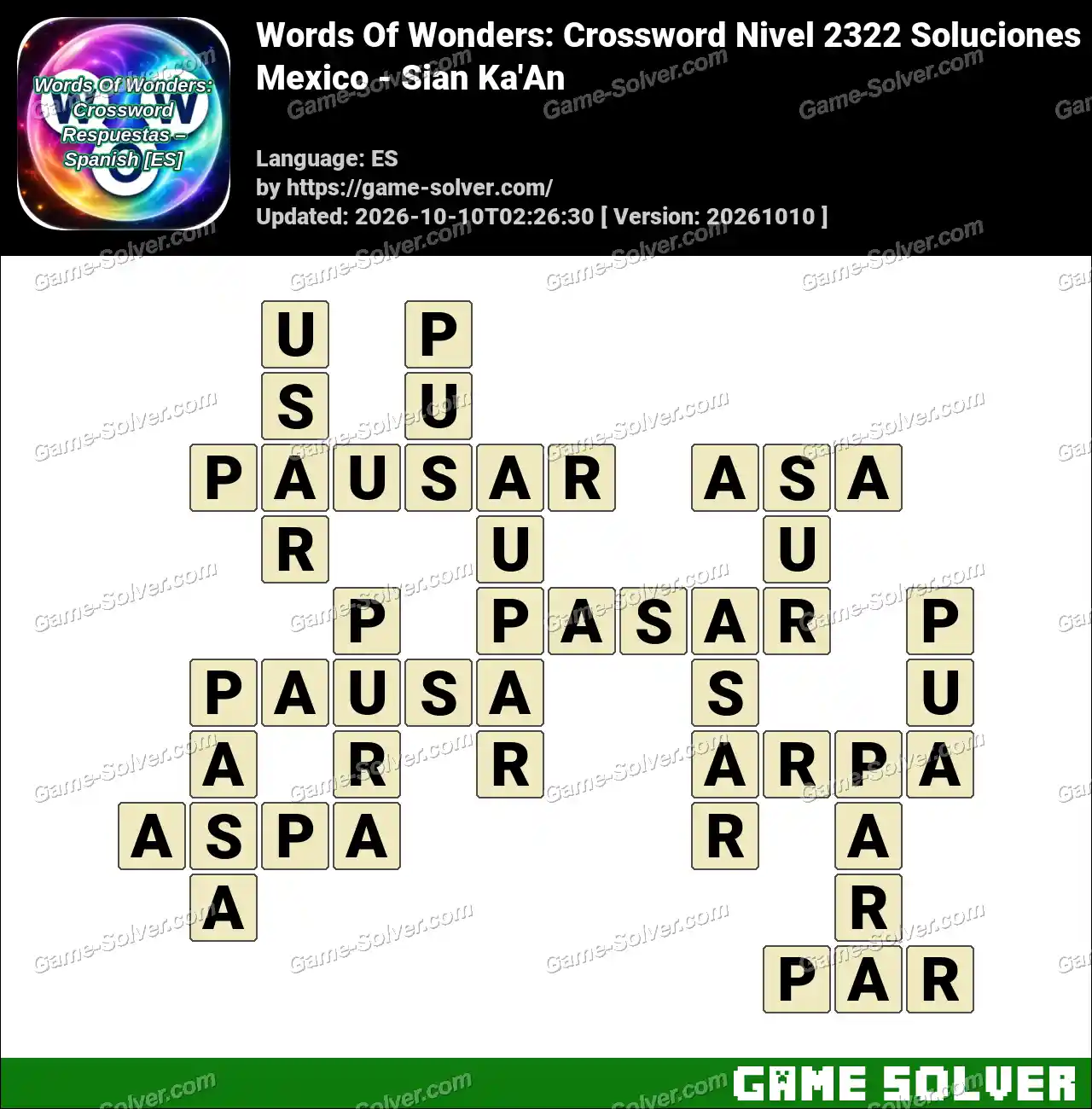 Words Of Wonders: Crossword Nivel 2322 Soluciones – Mexico – Sian Ka’An